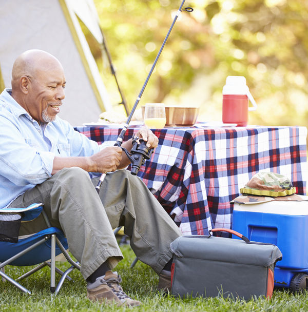 Retiree Getting Ready for Fishing
