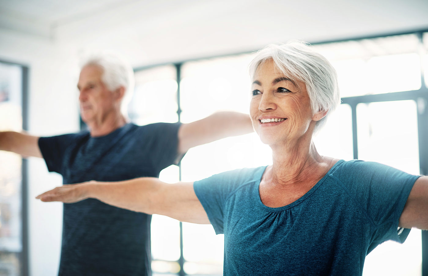 Retired Couple Care About Health - Yoga