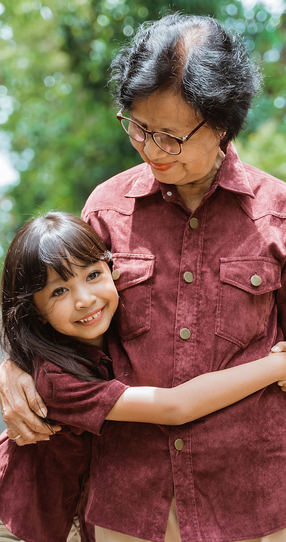 Retired grandmother with grandchild