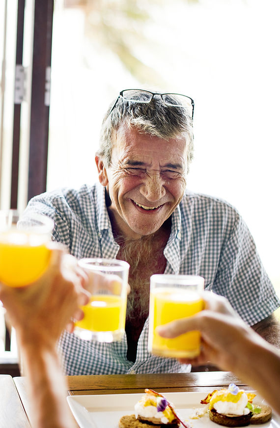 Retired Friends with Drinks/Cheers