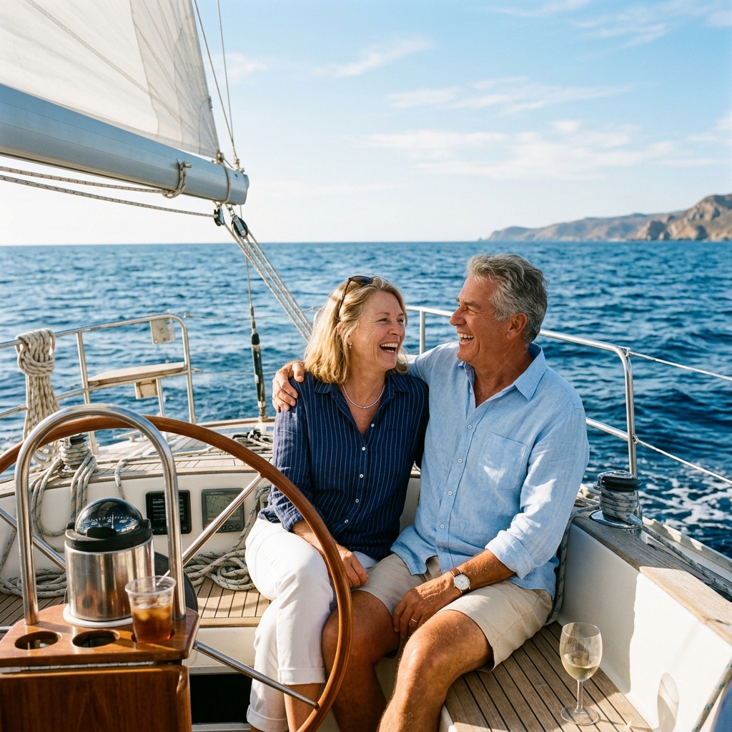 Couple walking on beach at sunset
